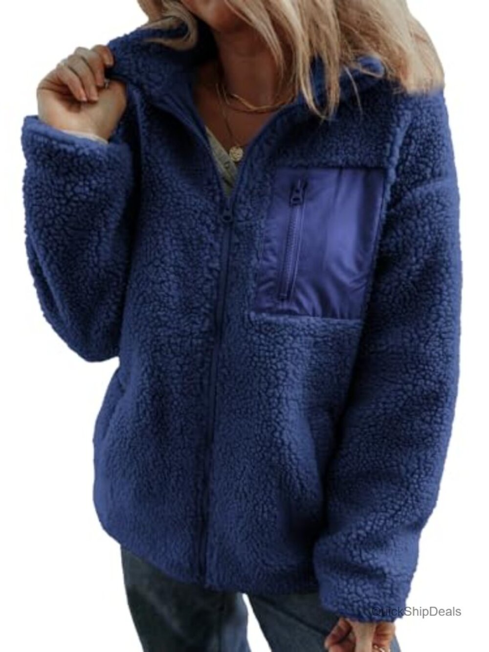 Dokotoo Womens Fleece Jacket Full Zip Long Sleeve Teddy Coat